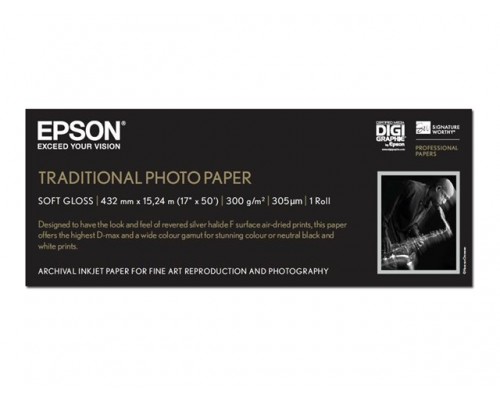 EPSON S045054 Traditional photo paper inktjet 330g&sol;m2 432mm x 15m 1 rol 1-pack