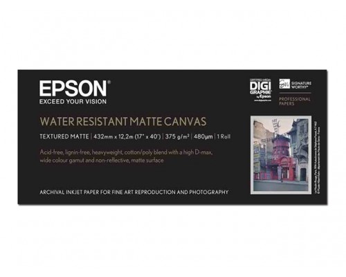 EPSON S042013 Matte water resistant canvas inktjet 375g&sol;m2 432mm x 12&period;2m 1 rol 1-pack