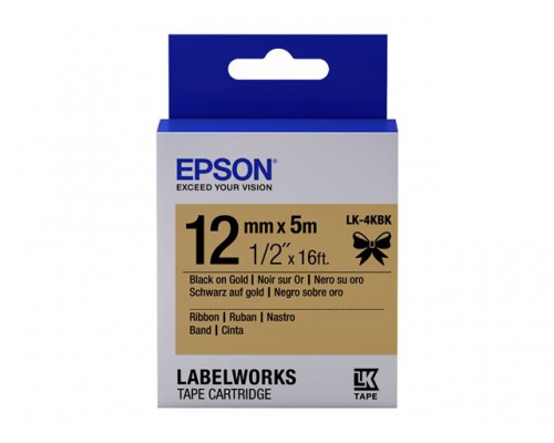 EPSON Ribbon LK-4KBK - Satin - Black Gold on 12/5