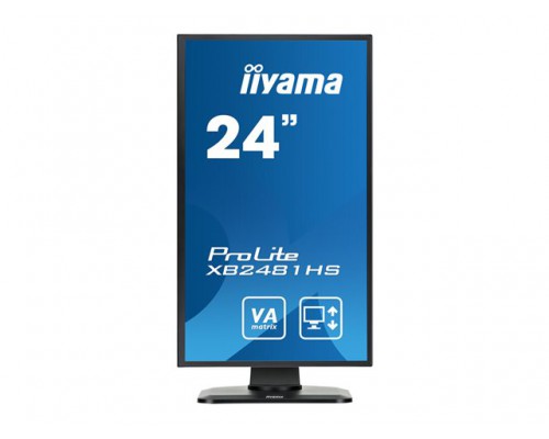IIYAMA MON 23&period;6i VA LED FHD 1920x1080 6ms VGA&sol;DVI&sol;HDMI Pivot HAS speakers zwart XB2481HS-B1