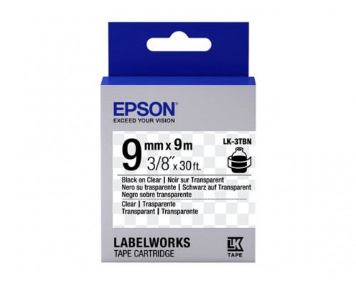 EPSON LK-3TBN Transparent Noir&sol;Transparent 9&sol;9