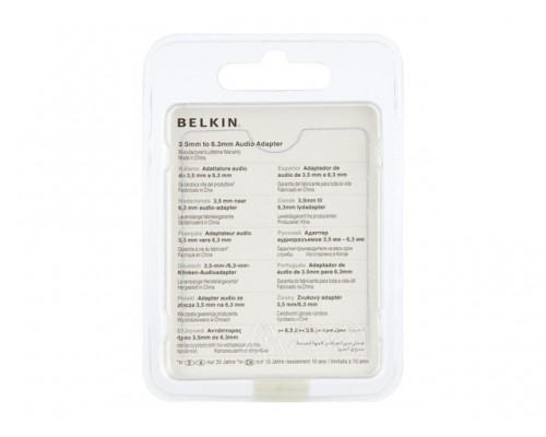 BELKIN ADAPTER AUDIO 3.5mm 6.3mm MF STEREO BLACK NICKEL