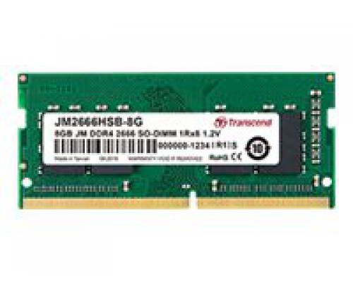 TRANSCEND 8GB JM DDR4 2666 SO-DIMM 1Rx8 1Gx8 CL19 1&period;2V