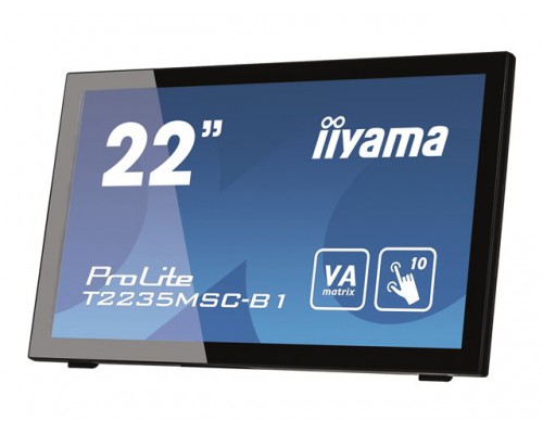 IIYAMA MON 21.5i VA LED FHD 1920x1080 6ms VGA/DVI/DP speakers touch zwart T2235MSC-B1