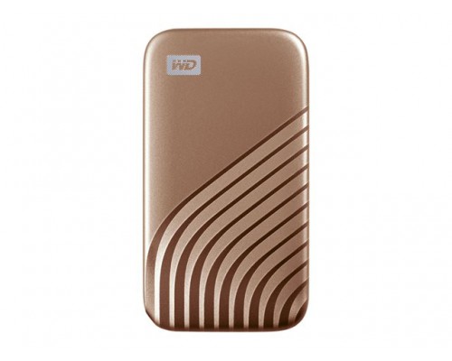 WD My Passport SSD 500GB Gold Cross Compatible USB 3&period;2 Gen-2 and USB-C 1050MB&sol;s Read 1000MB&sol;s Write PC & Mac Compatiable