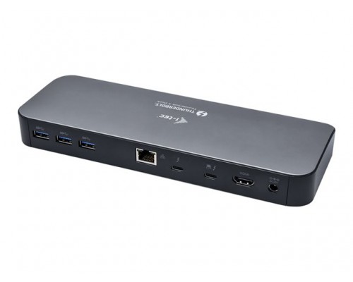 I-TEC Thunderbolt3 Dual 4K Docking Station 2x 4K or 1x 5K 2x TB3 1x HDMI 1x GLAN 5x USB 3&period;0 1x SD Cardreader 1x Audio&sol;Mic 60W PD