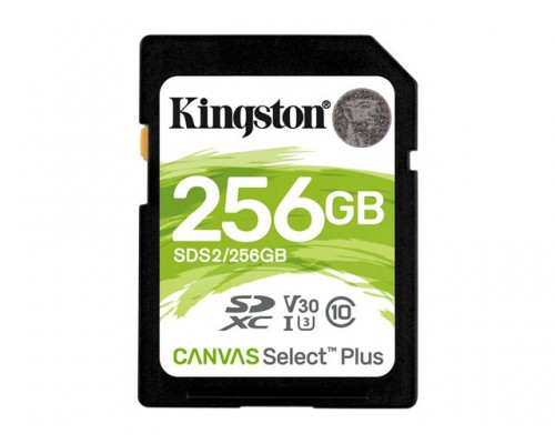 KINGSTON 256GB SDXC Canvas Select Plus 100R C10 UHS-I U3 V30
