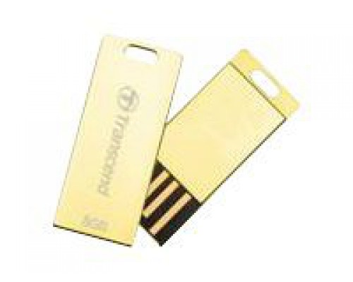 TRANSCEND JetFlash T3G 8GB USB2&period;0 USB stick Goud 24 karaats coating Gold