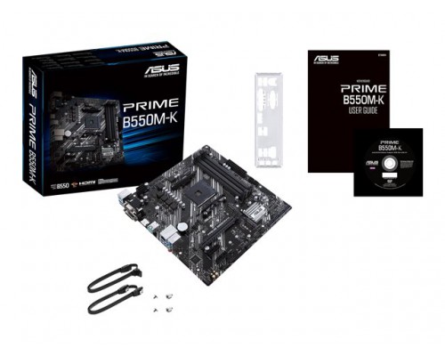 ASUS PRIME B550M-K mATX MB dual M.2 PCIe 4.0 1Gb Ethernet HDMI/D-Sub/DVI SATA 6 Gbps USB3.2 Gen 2 Type-A