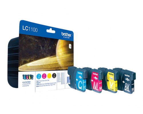 BROTHER LC-1100 inktcartridge zwart en drie kleuren standard capacity zwart&colon; 9&period;5ml&comma; kleur&colon; 7&period;5ml zwart&colon; 450p&comma; kleur&colon; 325 pagina