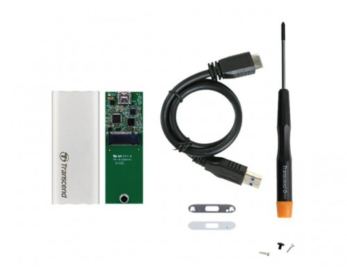 TRANSCEND CM42S M&period;2 SATA SSD to USB 3&period;1 Enclosure &lpar;M&period;2 2242&rpar; Silver
