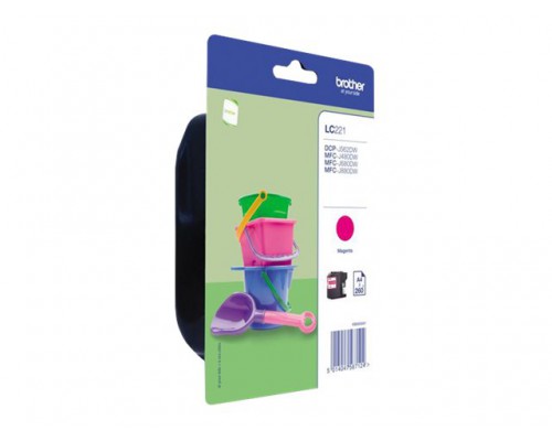 BROTHER LC-221MBP Inktcartridge Magenta Blister 300 pagina s