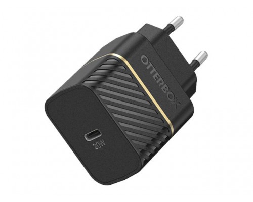 OTTERBOX EU Wall Charger 20W - 1X USB-C 20W USB-PD + USB C-C Cable 1m Black