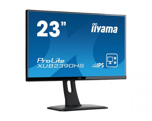 IIYAMA MON 23i IPS LED FHD 1920x1080 5ms VGA&sol;DVI&sol;HDMI Pivot HAS speakers zwart XUB2390HS-B1