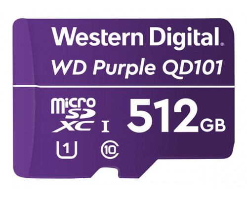 WD Purple 512GB Surveillance microSD XC Class - 10 UHS 1