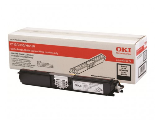 OKI C110&comma; C130 tonercartridge zwart standard capacity 2&period;500 pagina s 1-pack
