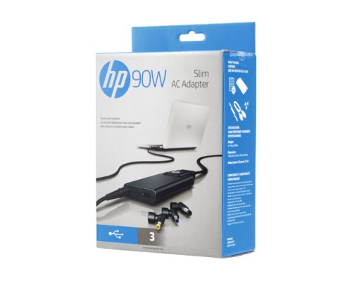 HP 90W Slim w&sol;USB Adapter interchangeable tips