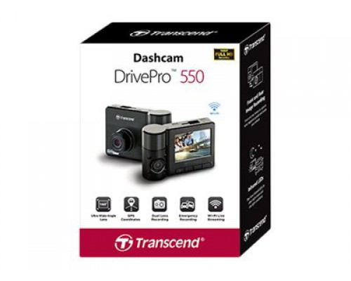 TRANSCEND 64GB Dashcam DrivePro 550 Dual lens Sony sensor