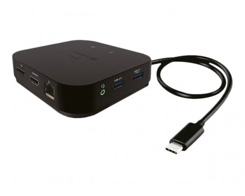 I-TEC Thunderbolt 3 Travel Dock Dual 4K Display 1xDP 1xHDMI 1xGLAN 1xUSB 3&period;1 Gen2 1xUSB 2&period;0 1xAudio&sol;Mic Jack 1x60W USB-C PD