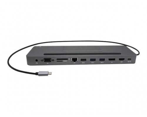 I-TEC USB-C Metal 4K 3xDisplay DS 1xHDMI1xVGA1xDP 1xSD&plus;1xmicroSD CR 1xGLAN 1x3&period;5mmAudio 2xUSB 3&period;0 2xUSB 2&period;0 1xUSB-C PD&plus; Charger 112W