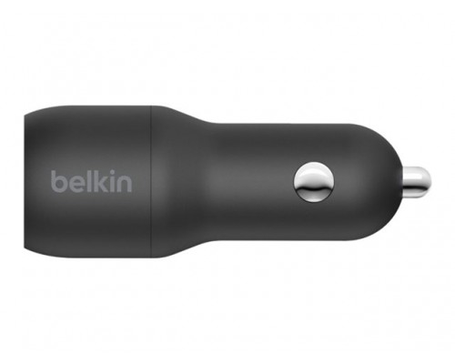 BELKIN Dual USB-A Car Charger w/ 1M PVC A-LTG 24W BLK