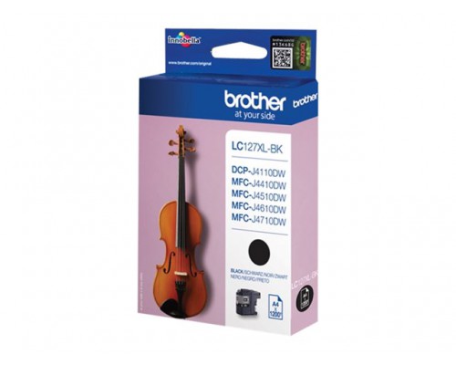 BROTHER LC-127XL inktcartridge zwart high capacity 1&period;200 paginas 1-pack blister zonder alarm