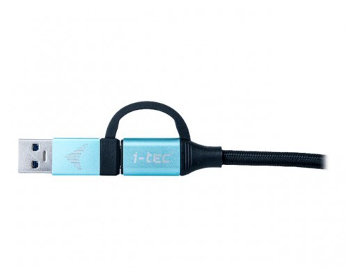 I-TEC USB-C to USB-C Cable with integrated USB 3&period;0 Adapter 100cm