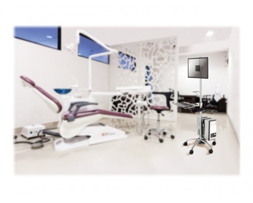 NEOMOUNTS BY NEWSTAR FPMA-MOBILE1800 10-27inch Mobile Workplace Floor Stand monitor keyboard&sol;mouse and PC