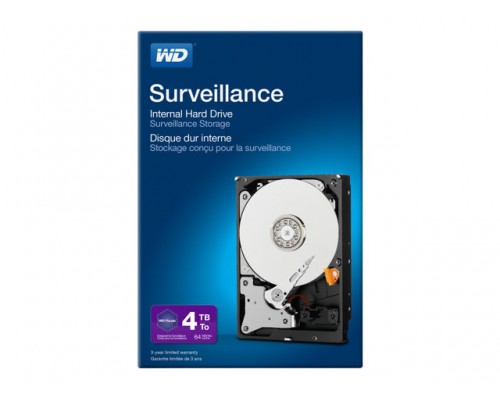 WD Surveillance Storage 4TB internal Retail Kit WD Purple WD40PURX 4TB SATA 6Gb&sol;s CE HDD 3&comma;5inch IntelliPower 64MB Cache 24x7