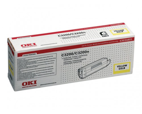 OKI C3200 tonercartridge geel standard capacity 1&period;500 pagina s 1-pack
