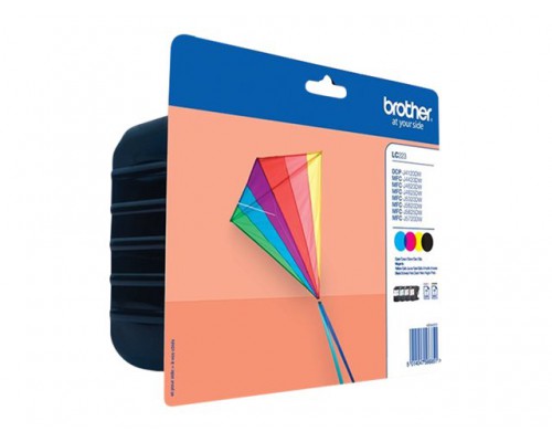 BROTHER LC-223 inktcartridge zwart en drie kleuren standard capacity 1-pack blister zonder alarm