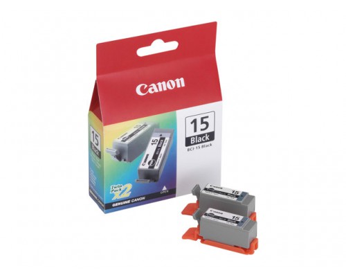 CANON BCI-15BK inktcartridge zwart standard capacity 2 x 5.3 ml 2 x 121 paginas 2-pack