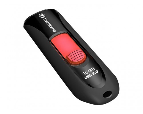 TRANSCEND JetFlash 590 16GB USB2&period;0 USB stick Zwart Capless