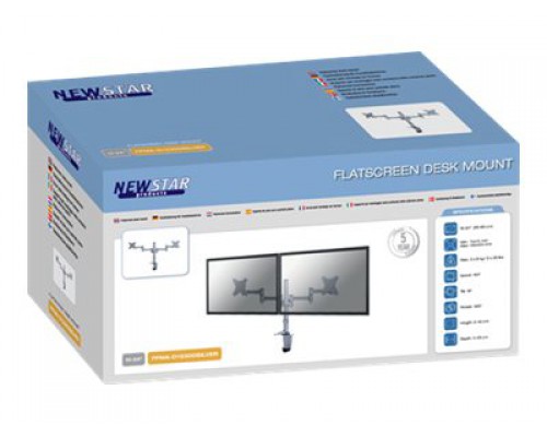 NEOMOUNTS BY NEWSTAR FPMA-D1330DSILVER 10-27inch Flat Screen Desk Mount clamp&sol;grommet