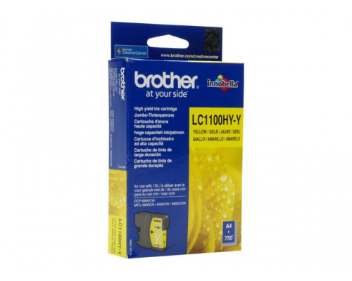 BROTHER LC-1100 inktcartridge geel high capacity 16ml 750 pagina s 1-pack