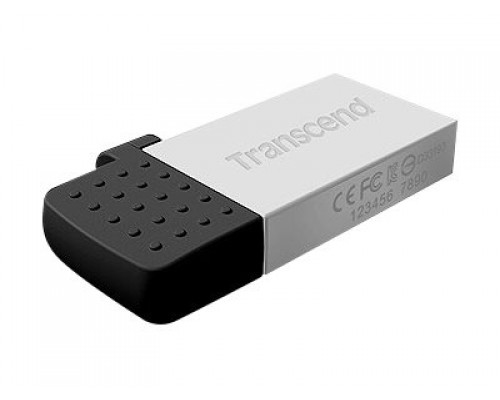TRANSCEND JetFlash 380S 64GB Dual USB 2&period;0 Flash Drive &plus; micro-USB Silver
