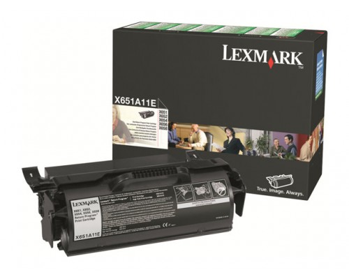 LEXMARK X651&comma; X652&comma; X654&comma; X656&comma; X658&comma; tonercartridge zwart standard capacity 7&period;000 pagina s 1-pack return program