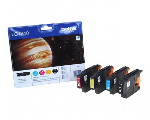 BROTHER LC-1240 inktcartridge zwart en drie kleuren high capacity 600 paginas 1-pack blister zonder alarm