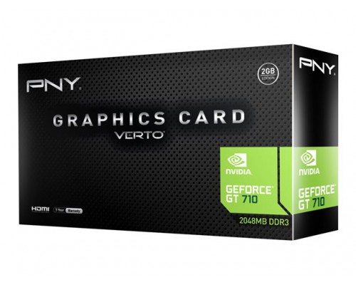 PNY GeForce GT 710 2GB DDR3 Single Fan PCIE 2&period;0 64Bit 954MHz HDMI Dual-link DVI-D VGA