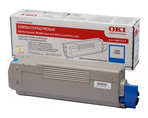 OKI C5850&comma; C5950 tonercartridge cyaan standard capacity 6&period;000 pagina s 1-pack