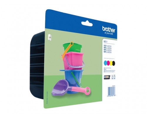 BROTHER LC-221BK &plus; LC-221C &plus; LC-221M &plus; LC-221Y Inktcartridge Voordeelverpakking Blister
