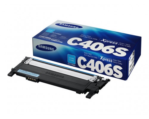 SAMSUNG CLT-C406S&sol;ELS Cyan Toner Cartridg