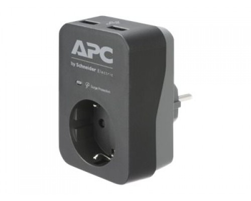 APC Essential SurgeArrest 1 Outlet 2 USB Ports Black 230V
