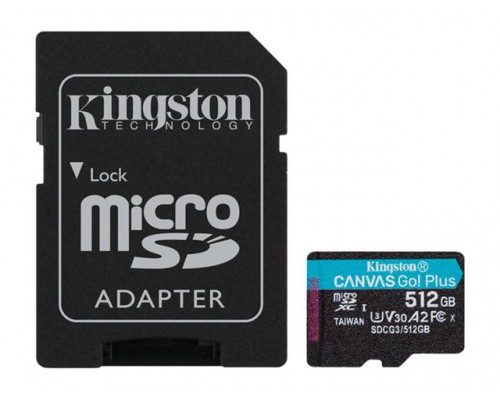 KINGSTON 512GB microSDXC Canvas Go Plus 170R A2 U3 V30 Card &plus; ADP