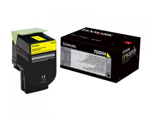 LEXMARK 700H4 tonercartridge geel high capacity 3.000 paginas 1-pack