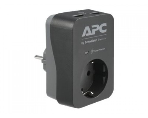 APC Essential SurgeArrest 1 Outlet 2 USB Ports Black 230V
