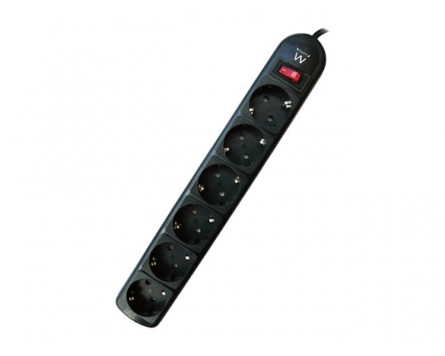 EWENT EW3951 Power Strip  6 plugs surge protection Schuko version