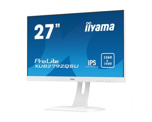 IIYAMA XUB2792QSU-W1 68&period;58cm 27inch White Ultra slim line QHD ETE IPS Panel ACR VGA HDMI USB-HUB2x3&period;0 TCO