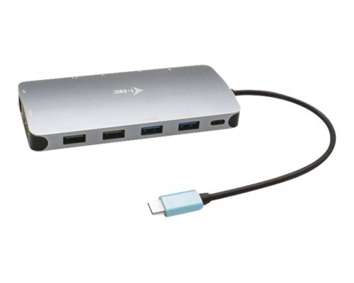 I-TEC USB-C Metal Nano Dock 2x DP 1x HDMI 1x GLAN 1x Audio/Mic 2 xUSB 3.1 2x USB 2.0 1x USB-C Data 1x USB-C 100W PD