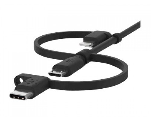 BELKIN BOOST CHARGE Universal charging cable Lightning/Micro-USB/USB-C to USB-A 1M Black